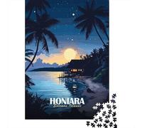 1000 Piece Paper Jigsaw, Honiara, Solomon Islands Tropical Night, 70x50cm/1000pcs