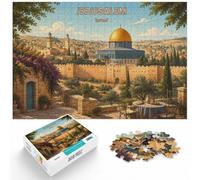 1000 Piece Paper Jigsaw, Jerusalem, Israel Travel Poster, 1000pcs (75x50cm)