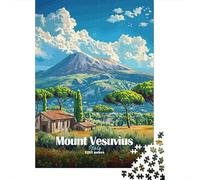 1000 Piece Paper Jigsaw, Mount Vesuvius Italy Poster, 52x38cm/1000pcs