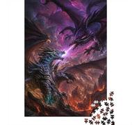 1000 Piece Paper Jigsaw, Purple Dragons Lava Volcano, 52x38cm/1000pcs | For holiday downtime at home: Adult jigsaw puzzle with 1000 pieces; for family downtime during the festive period.