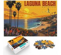 1000 Piece Paper Jigsaw Puzzle for Adults, california lagunaa beach | For free time at home: Adult jigsaw puzzle with 1000 pieces; for puzzle fans who enjoy a patient challenge.