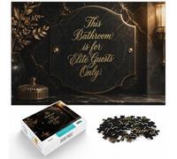 1000 Piece Paper Jigsaw Puzzle for Adults, Elite Guests Only Bathroom Sign