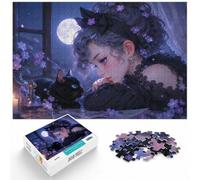 1000 Piece Paper Jigsaw Puzzle for Adults, Fantasy Gothic Cat Lady