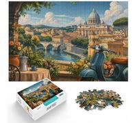 1000 Piece Paper Jigsaw Puzzle for Adults, Rome Cityscape Poster | Adult jigsaw puzzle with 1000 pieces; fits a regular jigsaw hobby; when you want a longer activity without screens.