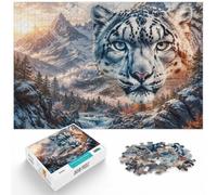 1000 Piece Paper Jigsaw Puzzle for Adults, Snow Leopard Mountain View