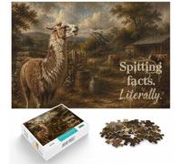 1000 Piece Paper Jigsaw Puzzle for Adults, Spitting Facts Llama Painting | For jigsaw fans who prefer a longer challenge, this adult jigsaw puzzle with 1000 pieces fits calm indoor leisure.