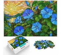 1000 Piece Paper Jigsaw Puzzle for Adults, Stained Glass Morning Glories | For relaxed days after Christmas: Adult jigsaw puzzle with 1000 pieces offers a longer activity for the holidays.