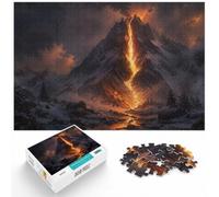 1000 Piece Paper Jigsaw Puzzle for Adults, Volcanic Mountain Eruption | For longer indoor activities, this adult jigsaw puzzle with 1000 pieces offers a classic activity for adults.