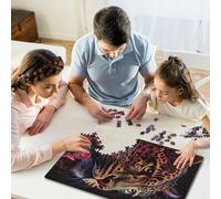 1000-Piece Paper Jigsaw Puzzles Colorful Leopard Face Jigsaw Puzzle Home Wall Decor Educational Toy for Family Game 1000pcs (38x26cm)