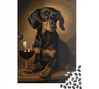 1000-Piece Paper Jigsaw Puzzles Dachshund Jigsaw Puzzle Home Wall Decor Educational Toy for Family Game 1000pcs (38x26cm)