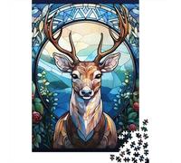 1000-Piece Paper Jigsaw Puzzles Elk Deer Jigsaw Puzzle Home Wall Decor Educational Toy for Family Game 1000pcs (38x26cm)