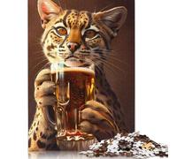 1000 Piece Paper Jigsaw Puzzles for Adults Ocelot Beer Jigsaw Puzzle for Children Family Games 38x26cm/1000pcs