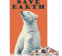 1000 Piece Paper Jigsaw Puzzles for Adults Original Save Earth Polar Bear Poster Jigsaw Puzzle for Children Family Games 38x26cm/1000pcs