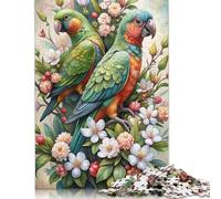 1000 Piece Paper Jigsaw Puzzles for Adults Two Parrots in Floral Arrangement Jigsaw Puzzle for Children Family Games 38x26cm/1000pcs