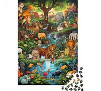 1000-Piece Paper Jigsaw Puzzles Jungle Animals Jigsaw Puzzle Home Wall Decor Educational Toy for Family Game 1000pcs (38x26cm)