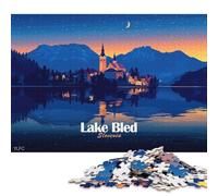 1000 Piece Paper Jigsaw Puzzles Lake Bled Slovenia at Night Jigsaw Puzzle Family Activity 38x26cm/1000pcs