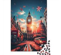 1000 Piece Paper Jigsaw Puzzles London Cityscape Jigsaw Creative Rectangular Puzzle for Family Game,Friends 1000pcs (38x26cm)