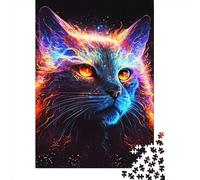 1000 Piece Paper Jigsaw Puzzles Paint Rainbow Cat Face Jigsaw Creative Rectangular Puzzle for Family Game,Friends 1000pcs (38x26cm)