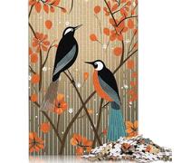 1000 Piece Paper Jigsaw Puzzles Stylized Birds on Branches Jigsaw Puzzle Family Activity 38x26cm/1000pcs
