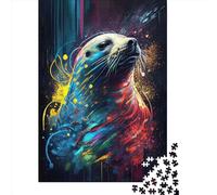 1000-Piece Paper Jigsaw Puzzles The Howling Seal Jigsaw Puzzle Home Wall Decor Educational Toy for Family Game 1000pcs (38x26cm)