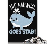 1000 Piece Paper Jigsaw Puzzles The Narwhal Goes Stab Jigsaw Puzzle Family Activity 38x26cm/1000pcs