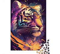 1000 Piece Paper Jigsaw Puzzles Tiger Animal Jigsaw Creative Rectangular Puzzle for Family Game,Friends 1000pcs (38x26cm)