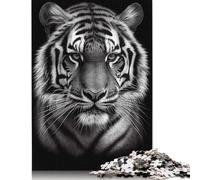1000 Piece Paper Jigsaw Puzzles Tiger Face Black And White Jigsaw Puzzle Family Activity 38x26cm/1000pcs