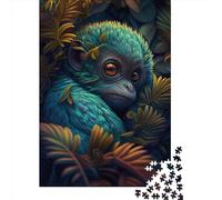 1000-Piece Paper Jigsaw Puzzles Tropical Alien Monkey Cyan Jigsaw Puzzle Home Wall Decor Educational Toy for Family Game 1000pcs (38x26cm)