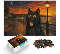 1000 Piece Paper Jigsaw, The Scream Cat, 1000pcs (52x38cm) | For puzzle time at home, this adult jigsaw puzzle with 1000 pieces offers a calm pastime at home.