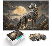1000 Piece Paper Jigsaw, Throne Of Golden Wolf, 1000pcs (52x38cm) | Adult jigsaw puzzle with 1000 pieces; fits a regular jigsaw hobby; when a calm, focused hobby suits the moment.