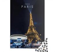 1000 Piece Paris Night View Square Jigsaw Puzzles for Adults, Wooden Puzzles Learning Educational Toy 1000pcs (75x50cm)