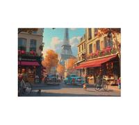 1000-Piece Parisian Bakery Eiffel Tower Puzzle - Impressionist Style Vintage Puzzle