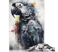 1000 Piece 'Parrot Beauty Black Ink Square Jigsaw Puzzles for Adults, Wooden Puzzles Educational Game for Children 1000pcs (75x50cm)