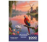 1000 Piece Parrot Jigsaw Puzzle for Adults - Challenging & Brainteasing, Dreamy Pastoral Scenery Puzzle, Decoration Birthday Gifts 70x50cm/1000pcs