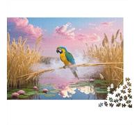 1000 Piece Parrot Jigsaw Puzzle for Adults & Kids - Challenging Brain Teaser, Reed Bed Jigsaws, Decoration Birthday Gifts 38x26cm/1000pcs