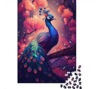 1000 Piece Peacock Flower Jigsaw Puzzle for Adult Teenagers Paper Puzzle Christmas Eve Gifts 1000pcs (38x26cm)