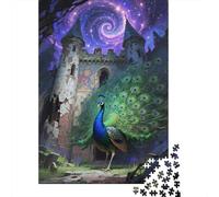 1000 Piece Peacock Glowing Nebula Jigsaw Puzzles for Adults & Kids, Challenging Game, Puzzle Gifts, Family-Friendly Brain Teaser 1000pcs (75x50cm)