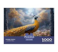1000 Piece Peacock Jigsaw Puzzle for Adults - Stress Relief & Relaxation, Woods Puzzles, Home Decoration Unique Gift 52x38cm/1000pcs