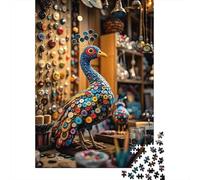 1000 Piece Peacock Jigsaw Puzzles for Adults Challenge Toy Educational Games Decoration Button Peacock Jigsaws Birthday Gifts 1000pcs (75x50cm)