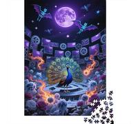 1000 Piece Peacock Rose Bat Jigsaw Puzzles for Adults & Kids, Challenging Game, Beautiful Decoration, Puzzle Birthday Gifts, Family-Friendly Brain Teaser 1000pcs (75x50cm)
