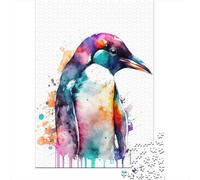 1000 Piece Penguin Watercolor Art Jigsaw Puzzle for Adult Teenagers Christmas Eve Gifts 1000pcs (38x26cm)