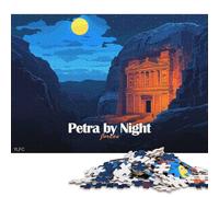 1000 Piece Petra by Night, Jordan Puzzles for Adults Paper Puzzles Educational Game for Children As A 38x26cm/1000pcs