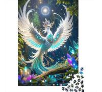 1000 Piece Phoenix Jigsaw Puzzles for Adults Challenge Toy Family Fun Game Decoration White Phoenix Gem Crown Puzzles Birthday Gifts 1000pcs (75x50cm)