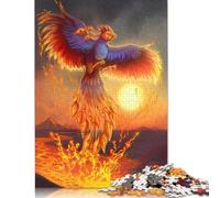 1000 Piece Phoenix Mythology Fire Art Square Jigsaw Puzzles for Adults, Wooden Puzzles Learning Educational Toy 1000pcs (75x50cm)
