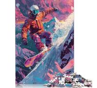 1000 Piece Photorealistic Snowboarder Jigsaw Puzzle for Adult Teenagers Wooden Puzzles for Adults Sustainable Puzzle for Adults 1000pcs (75x50cm)