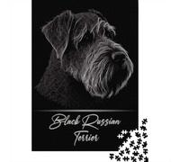 1000 Piece Picture Jigsaw, Black Russian Terrier, 52x38cm/1000pcs