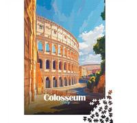 1000 Piece Picture Jigsaw, Colosseum Italy Poster, 52x38cm/1000pcs | For a thoughtful indoor hobby, this adult jigsaw puzzle with 1000 pieces works for solo puzzling or shared time.