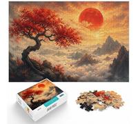 1000 Piece Picture Jigsaw, Crimson Moon Over Stormy Seas, 1000pcs (52x38cm) | For festive leisure at home: Adult jigsaw puzzle with 1000 pieces suits calm, screen-free leisure.