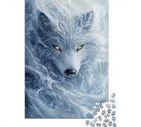 1000 Piece Picture Jigsaw, Frozen Wolf's Gaze -2, 38x26cm/1000pcs