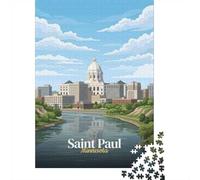 1000 Piece Picture Jigsaw, Saint Paul Minnesota Cityscape, 70x50cm/1000pcs